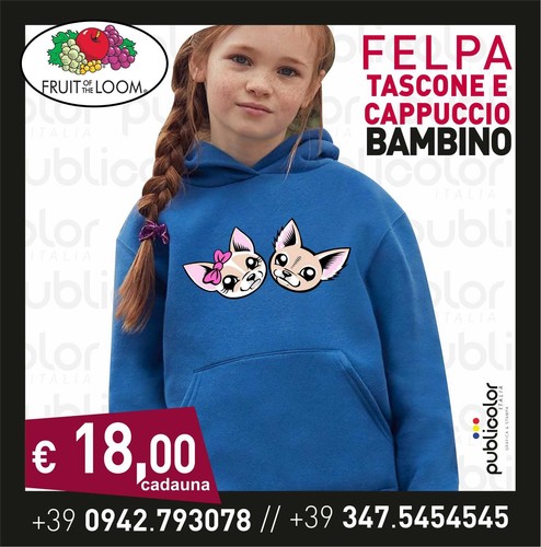 Felpa cappuccio tascone - cappuccio,