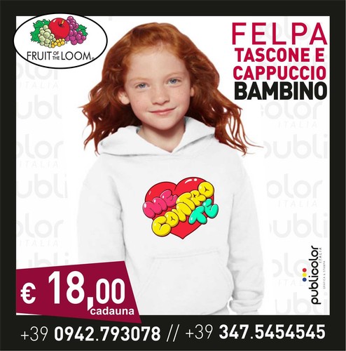 Felpa cappuccio tascone - cappuccio,