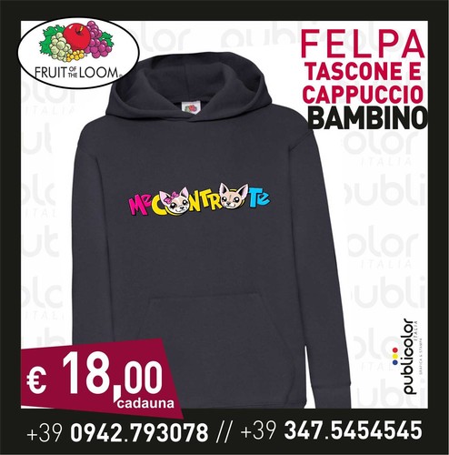 Felpa cappuccio tascone - felpa,